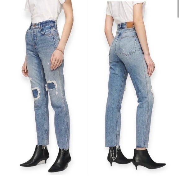 Anine Bing Denim - ANINE BING Betty High Rise Relaxed Slim Jeans SZ 23